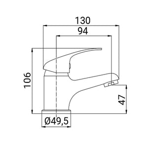 Miscelatore lavabo serie eva, finitura cromata