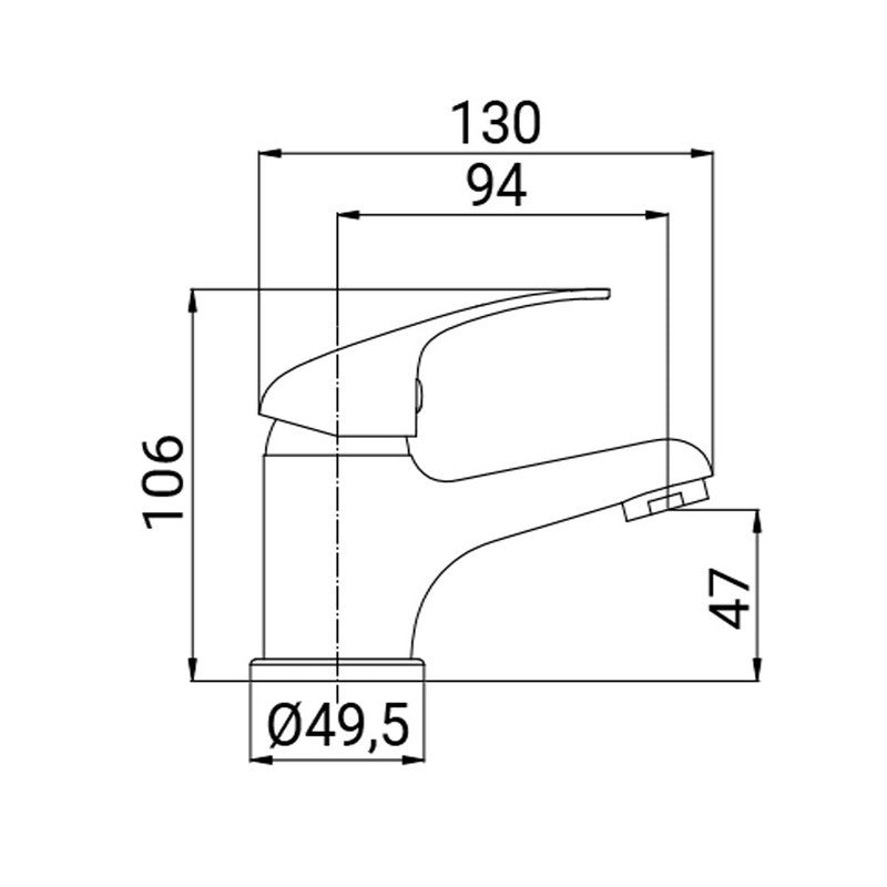 Miscelatore lavabo serie eva, finitura cromata