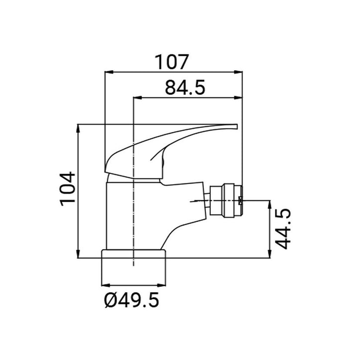 Rubinetto bidet serie eva, finitura cromata