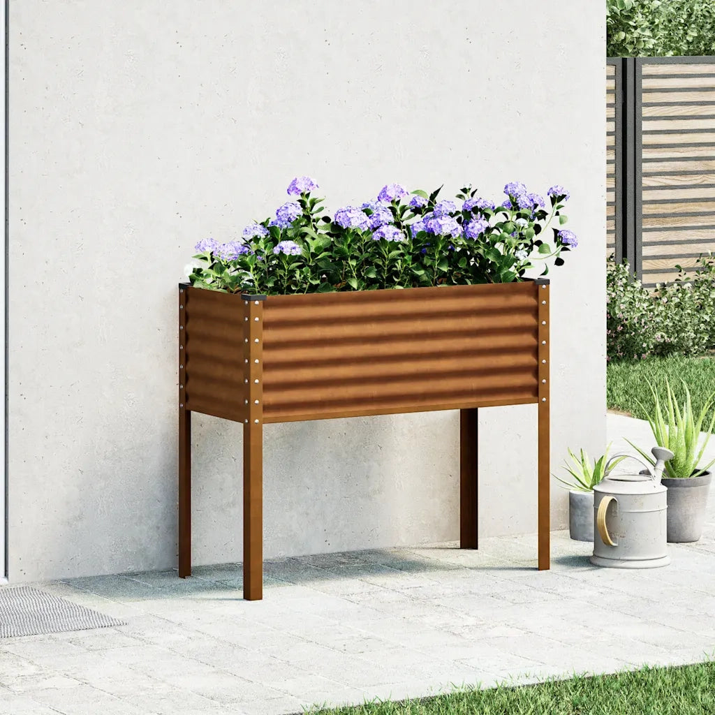 Fioriera da giardino 100x45x90 cm in acciaio corten 4008974