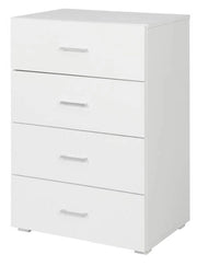 Cassettiera 4 Cassetti 60x41x87 cm in MDF Bianco