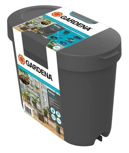 Gardena 13366 Set Irrigazione Vacanze con Serbatoio 10,5 L per 36 Piante Senza Rubinetto colore Nero