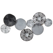 Decorazione da parete moderna da parete in ferro nero e grigio fatta a mano 78 x 49 cm accessorio industriale moderno