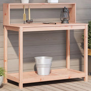 Tavolo Invaso con Ripiani-Tavolo da Lavoro con Ripiani 108x50x109,5cm Legno Massello Douglas