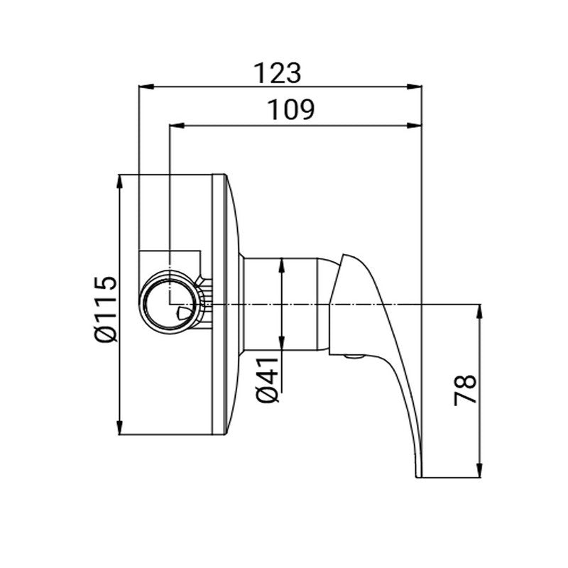 Miscelatore incasso doccia serie eva, finitura cromata