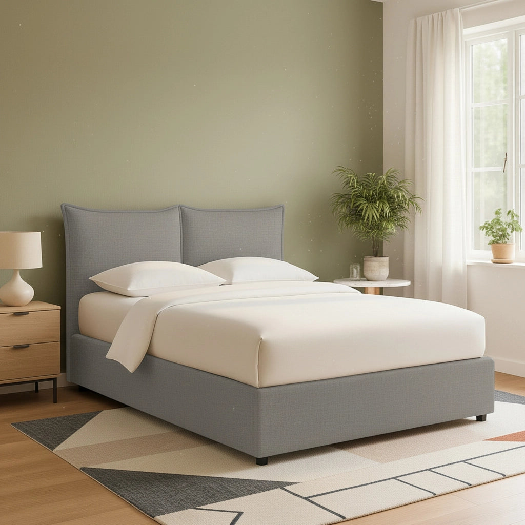 Uckfield, Letto Matrimoniale Sfoderabile Made in Italy, Grigio Cenere