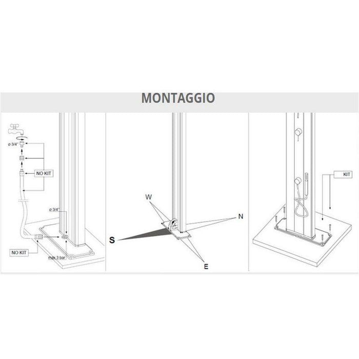 Doccia Solare Bassa Happy Go 23Lt In Polietilene Con Doccetta Mobile Colore Fuxia Cv-Hg140/4003