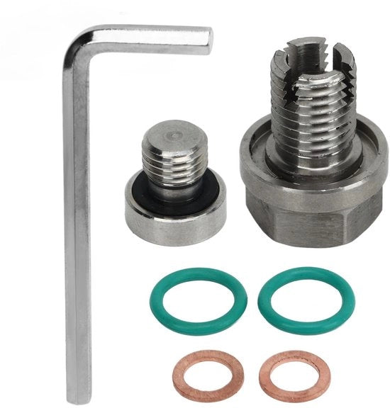 Set di riparazione autoadesiva in acciaio inossidabile - O-ring antileak - Piggyback ingrandito - Adatto per serbatoio di carburante - M14.1-1.5x15mm - Chiusura di sicurezza