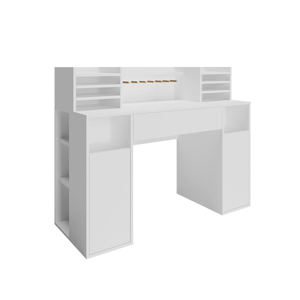 Vicco Scrivania con ripiani Bianco 126.8 x 50 cm XL con ripiani