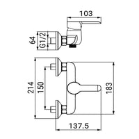 Miscelatore serie ariel monocomando esterno doccia, finitura cromata