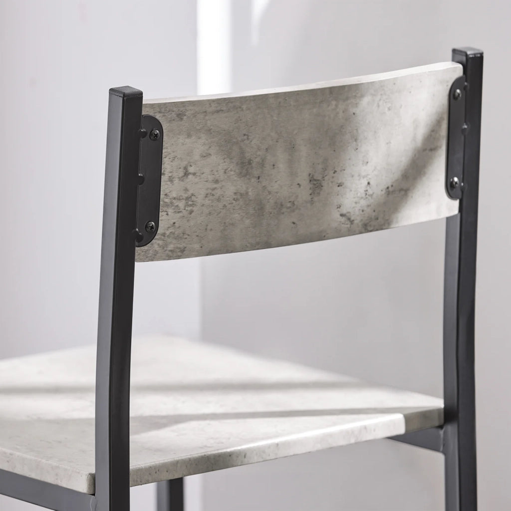 Set 3 Pezzi Tavolo con 2 sgabelli Alto Mobile Bar per casa Stile Vintage, Grigio, L89*P45*A86.5cm OGT03-HG