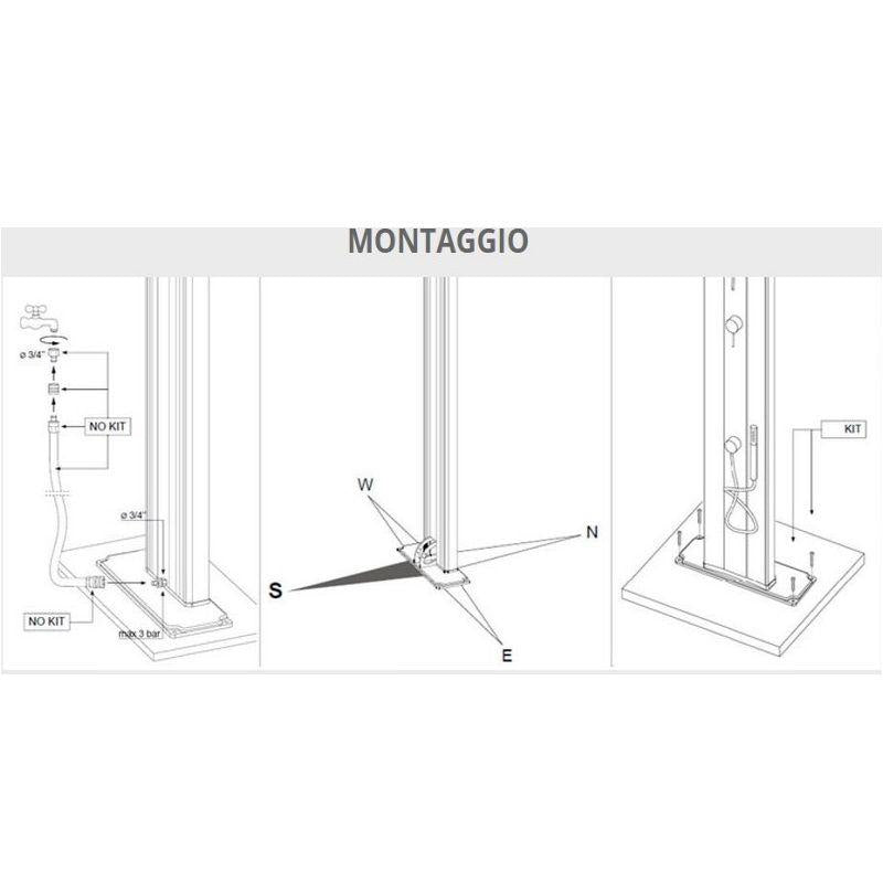 Doccia Solare Bassa Happy Go 23Lt In Polietilene Con Doccetta Mobile Colore Viola Cv-Hg140/4005