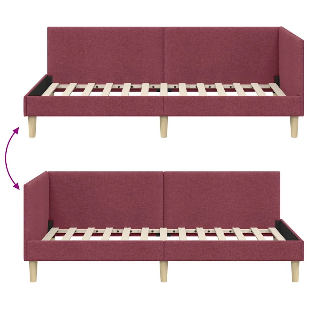Cornice del letto ad angolo Rosso Vino 80 cm x 200 cm 42016176