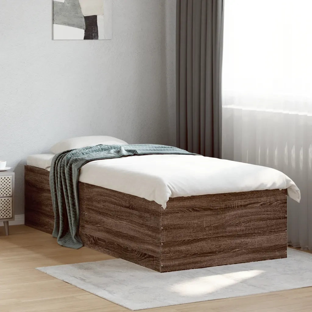 Giroletto-Struttura Letto Rovere Marrone 100x200 cm in Legno Multistrato 243215