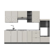 Cucina componibile Fame-Line GrigioBeige/Antracite 280 cm senza piano di lavoro Vicco