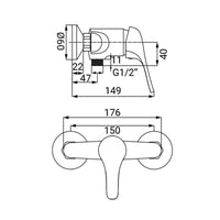 Miscelatore serie joy esterno doccia cromato