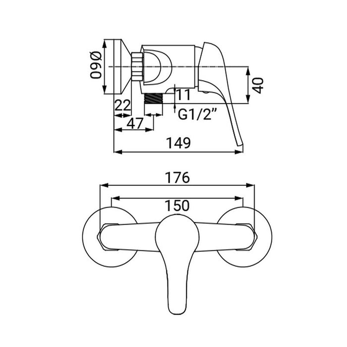 Miscelatore serie joy esterno doccia cromato