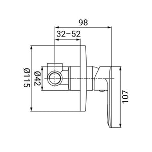 Rubinetto incasso doccia serie one, finitura cromata