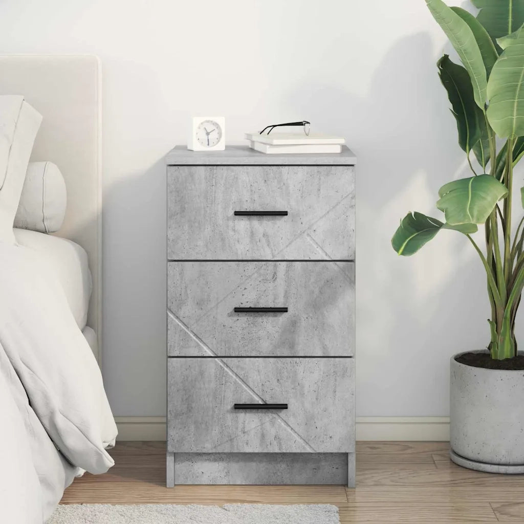 Armadio da Notte con cassetto Grigio cemento 38 x 38 x 66 cm 883377