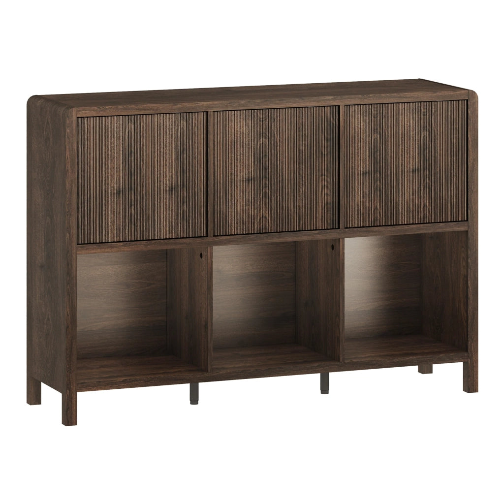 Cassettiera pratico mobile contenitore per ingresso soggiorno camera da letto 76,5 x 110 x 30 cm MDF effetto noce 03_0009301