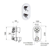 Miscelatore termostatico doccia con deviatore 5 posizioni - serie minimal thermo
