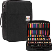 Etui con grande capacità per 300 pennarelli, spazio di archiviazione per matite colorate, etui impermeabile, organizzatore per matite colorate, pennelli per artisti, pennarelli fini e pennarelli per segnare (nero)