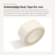 Tape per il Corpo Bicompattente 5m x 23mm - Nastro per Abbigliamento - Nastro per la Pelle - Translucido - Sicuro per la Pelle - Senza Residui