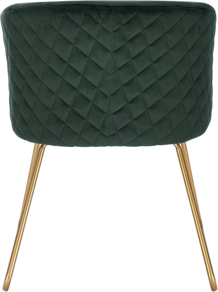 1x Sedie cucina moderne Poltroncina salotto Adatte per Sala da pranzo Soggiorno, Camera da Letto, Tessuto di velluto, Oro Metallo, Verde Scuro BH271dgn-1