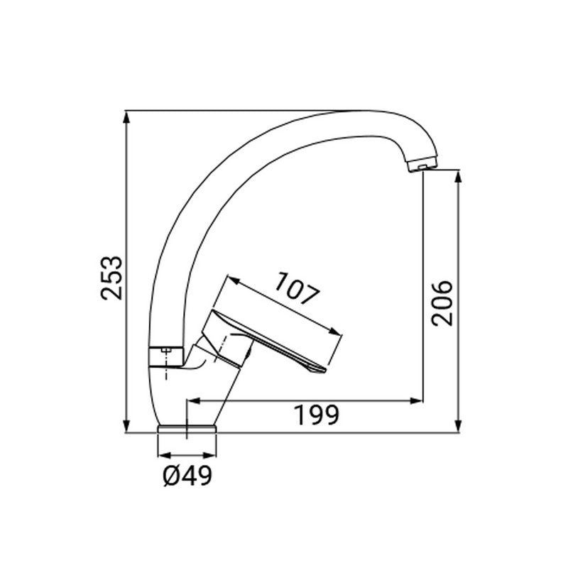 Miscelatore lavello serie boston a bocca alta