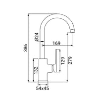 Miscelatore serie eden monocomando lavello bocca alta, finitura cromata