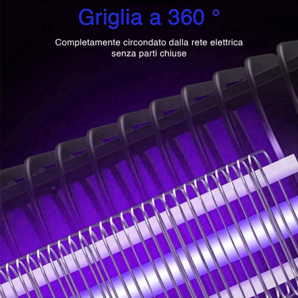 Trade Shop - Zanzariera Elettrica Anti Zanzare Mosche Lampada Uv Led 3w Elettroinsetticida -