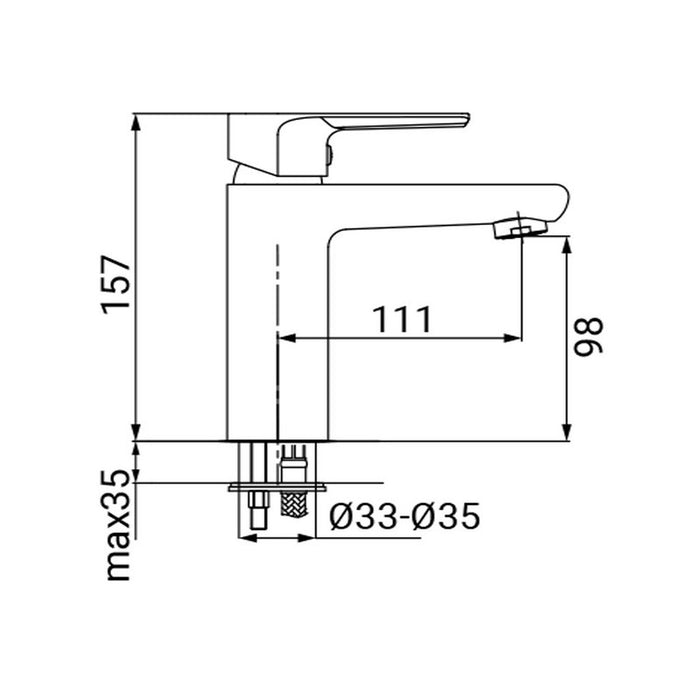 Rubinetto lavabo finitura cromata, serie hope
