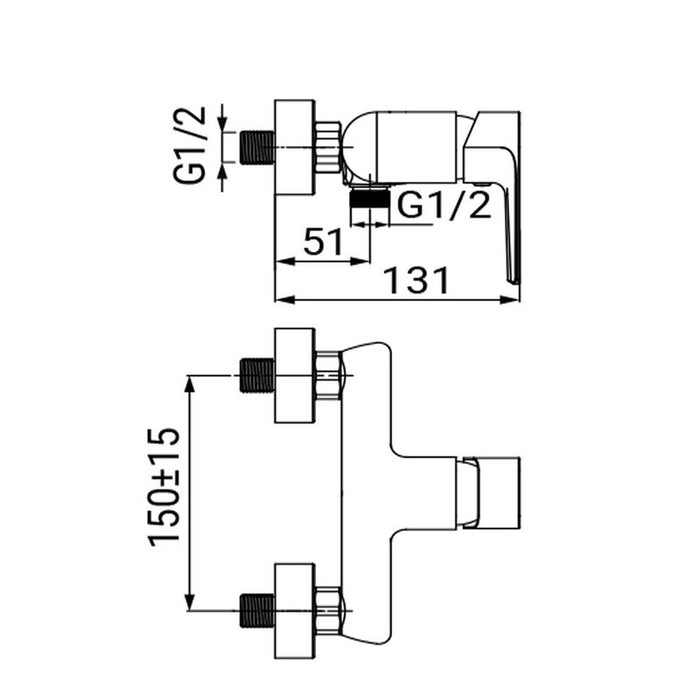 Rubinetto esterno doccia serie hope, finitura cromata
