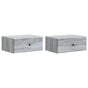 Mobiletto da notte a muro 2 pcs Grigio Sonoma 49 x 34,5 x 20 cm 899138