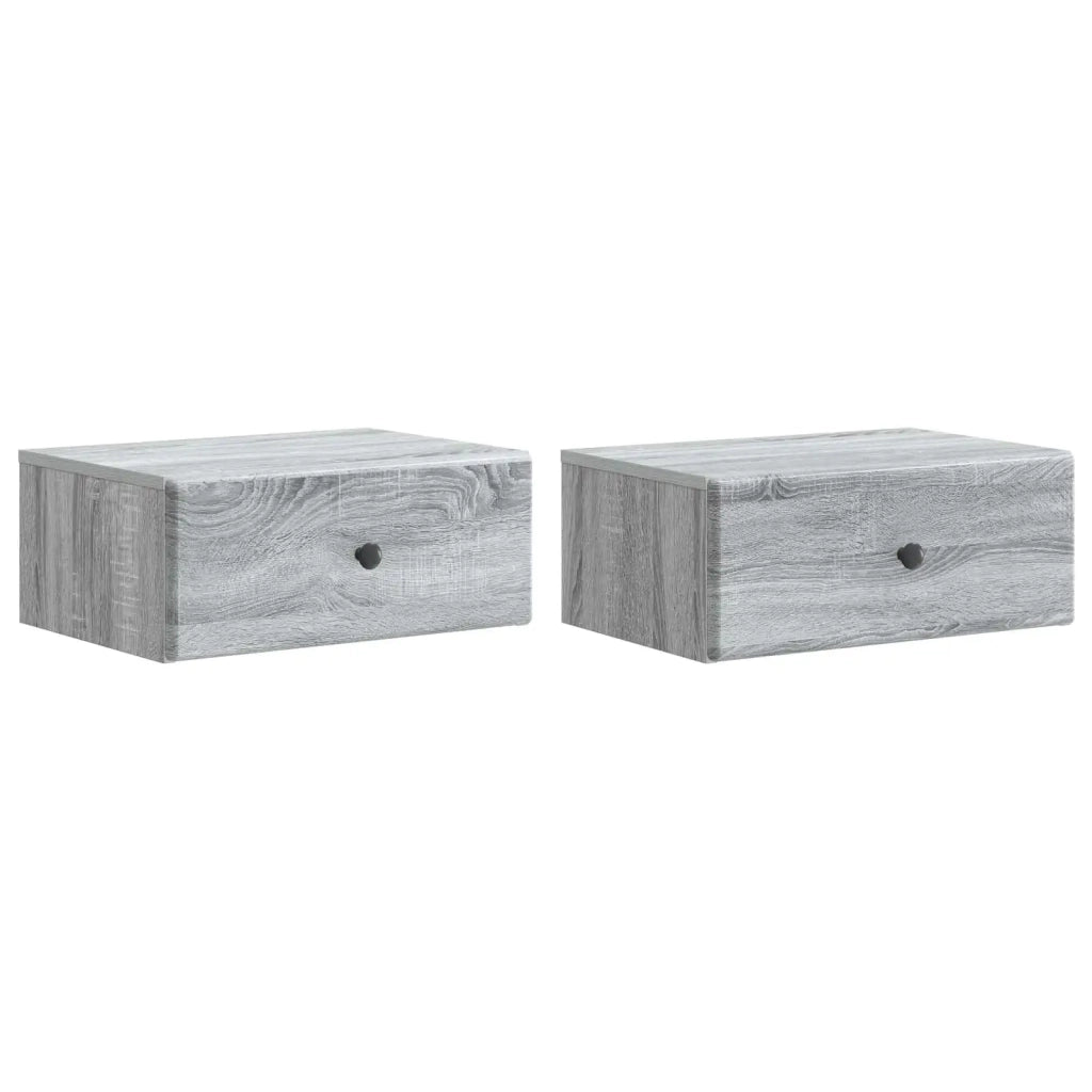Mobiletto da notte a muro 2 pcs Grigio Sonoma 49 x 34,5 x 20 cm 899138