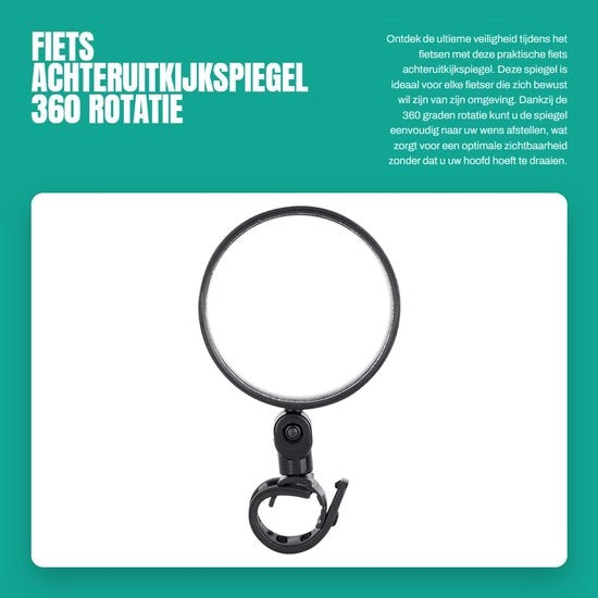 Specchio retrovisore per bicicletta 360° rotativo - Materiale in plastica robusto - Resistente agli urti - Accessorio per bicicletta - Specchio retrovisore - Utilizzo duraturo