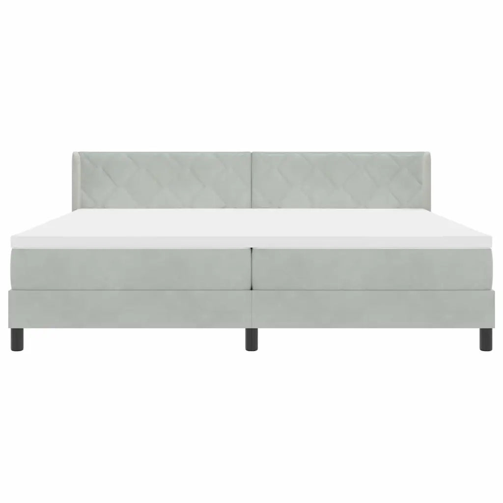 Letto a molle Grigio chiaro 200 x 200 cm Poliestere 3341540