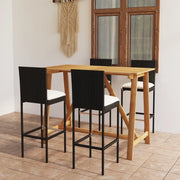 Set da Bar da Giardino 5 pz con Cuscini Nero cod mxl 43025