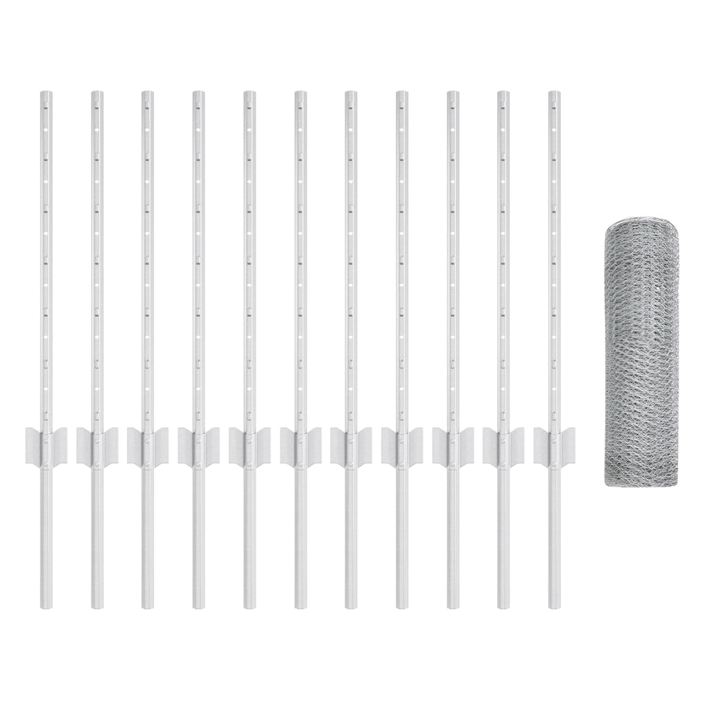 Set di Recinzioni da Giardino Set di 2 Acciaio zincato Grande