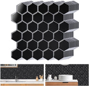 Tegoli a forma di esagono neri 30x30 - Decorazione per parete resistente al calore