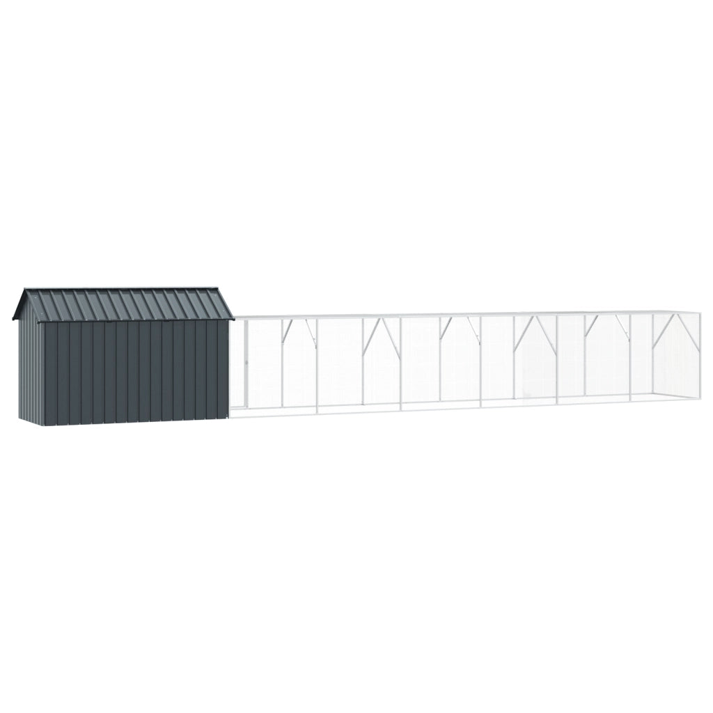 Voliera per Uccelli  con Estensione, Anthracite, 112x817x141 cm, in Acciaio