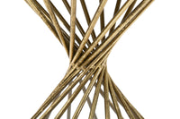 Tavolinetto Hypnos Ø42x50 cm in Ferro MDF e Vetro Oro