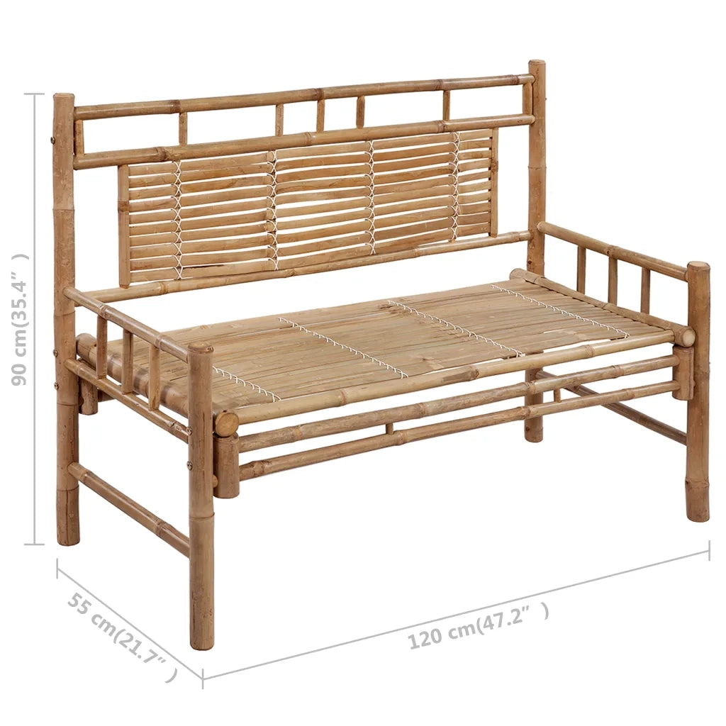 Panca da Giardino con Cuscino 120 cm in BambÃ¹