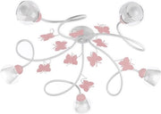Illuminazione del soffitto per la camera da letto dei bambini con farfalle rosse - metallo bianco