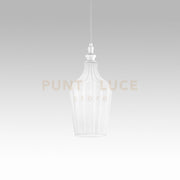 CLEOFE S/12 - LAMPADARIO SOSPESO 1 LUCE ATTACCO E27 IN VETRO COLORE BIANCO D.18CM