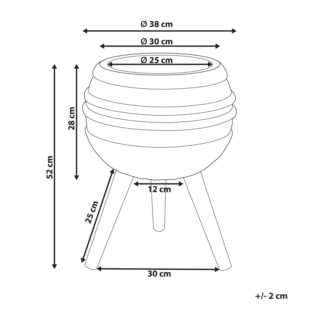 Supporto per piante Beige e grigio Magnesio Base rotonda in legno massiccio Vaso per piante alte