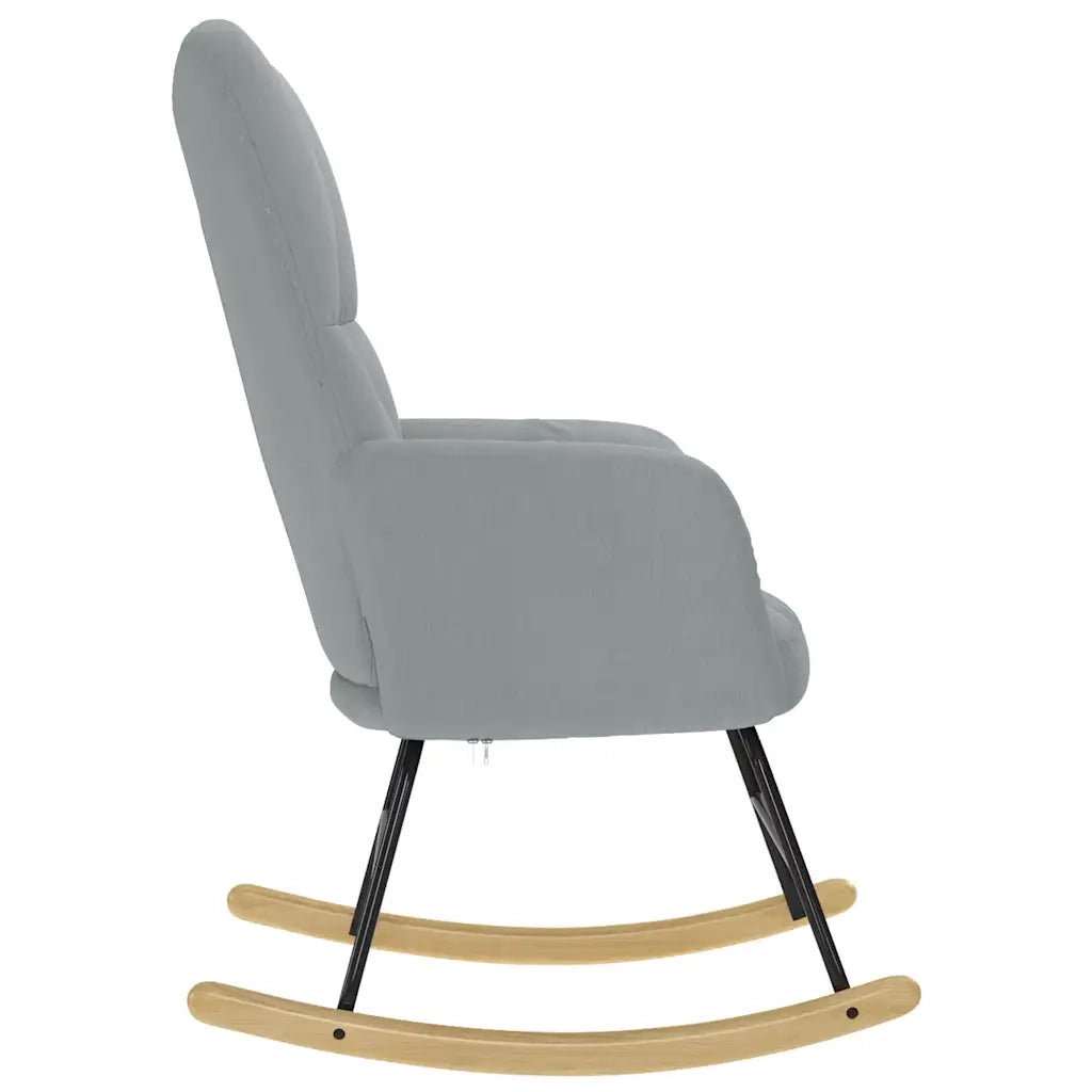 Sedia a Dondolo Grigio Chiaro in Tessuto 4016789