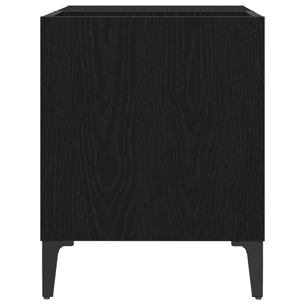 Mobile porta vinili Rovere Nero 84,5 x 38 x 48 cm 862867