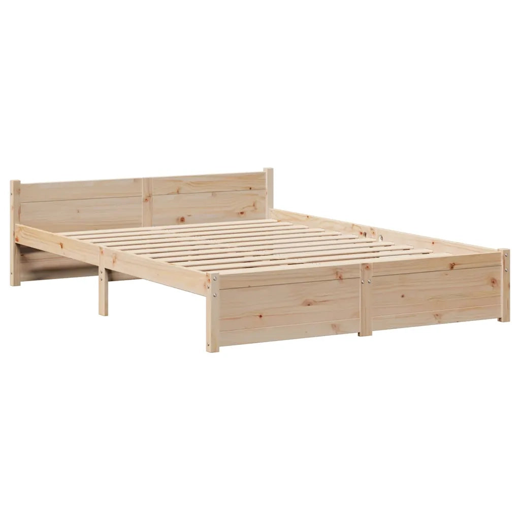 vidaXL Giroletto con Testiera 140x190 cm in Legno Massello di Pino