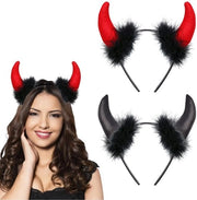 Costume per bambina da diavolo con orecchie rosse - Accessorio - Costume da bambina - Abito da festa - Costume elegante nero con code